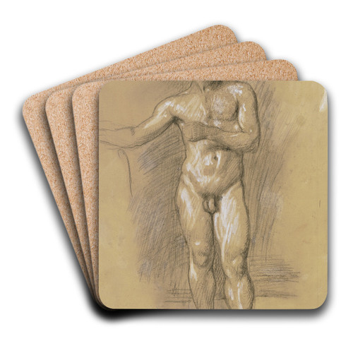 Akt eines jungen stehenden Mannes by Hans Von Mares Art Drink Coaster set Akt eines jungen stehenden Mannes by Hans Von Mares Art Drink Coaster set