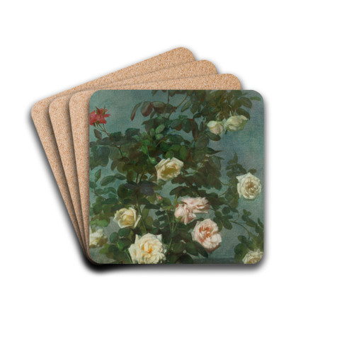 Spray of Roses by George Cochran Lambdin Drink Coasters - set of 4 Spray of Roses by George Cochran Lambdin Drink Coasters - set of 4