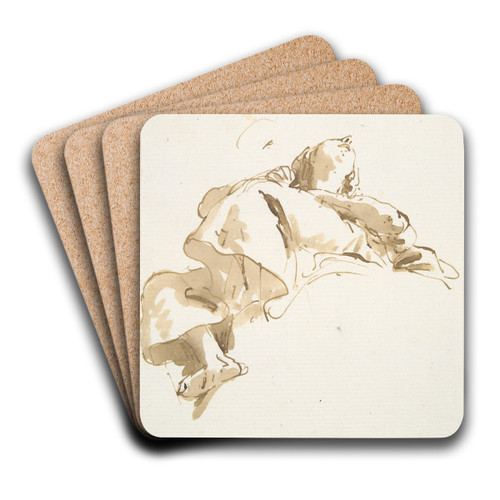 Reclining female figure seen frombelow by Giovanni Battista Tiepolo Art Drink Coaster set