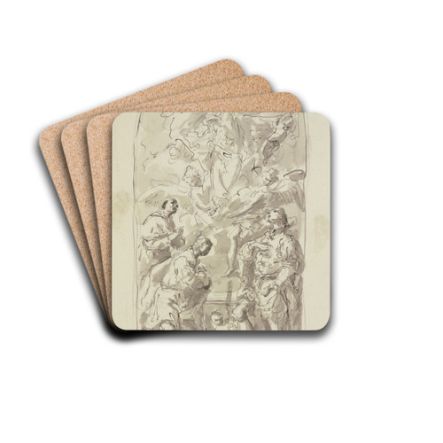 Himmelfahrt Mariens mit den Heiligen Gervasius, Protasius und Karl Borromus by Gaspare Diziani Drink Coasters - set of 4