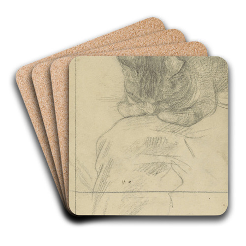 Studies van een kat by Jan Veth Art Drink Coaster set