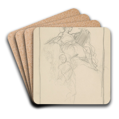 szkic postaci do plafonu 'wiato i cie' w paacu Jana Zawiszy w Warszawie (1883) by Henryk Siemiradzki Art Drink Coaster set