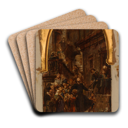 Saint Franois-Xavier parcourant les rues de Goa pour appeler les enfants et les esclaves au catchisme by Pierre Paul Lon Glaize Art Drink Coaster set Saint Franois-Xavier parcourant les rues de Goa pour appeler les enfants et les esclaves au catchisme by Pierre Paul Lon Glaize Art Drink Coaster set