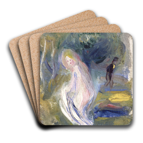 Nude with Figure in Background by Pierre-Auguste Renoir Art Drink Coaster set Nude with Figure in Background by Pierre-Auguste Renoir Art Drink Coaster set