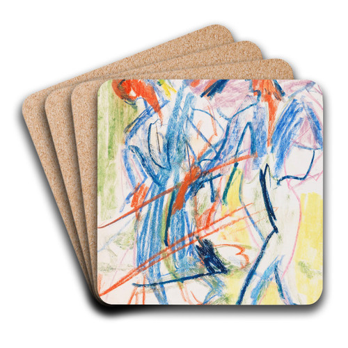 Heuernte by Ernst Ludwig Kirchner Art Drink Coaster set