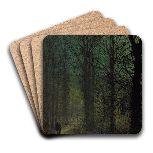 Thro' the Wood by John Atkinson Grimshaw Art Drink Coaster set Thro' the Wood by John Atkinson Grimshaw Art Drink Coaster set
