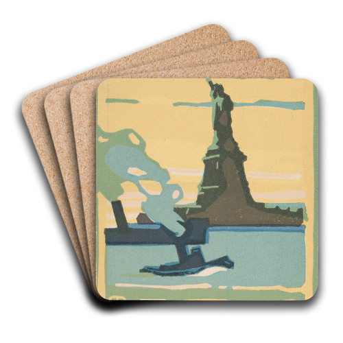 Statue of Liberty by Rachael Robinson Elmer Art Drink Coaster set