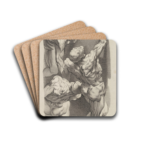 Study of Three Naked Men by Peter Paul Rubens Drink Coasters - set of 4
