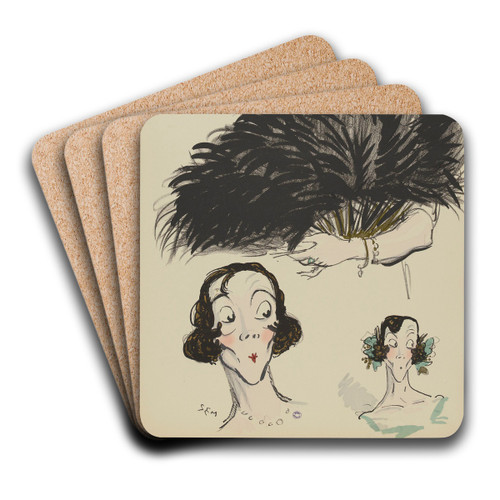 Oh ! by Georges Goursat (Sem) Art Drink Coaster set