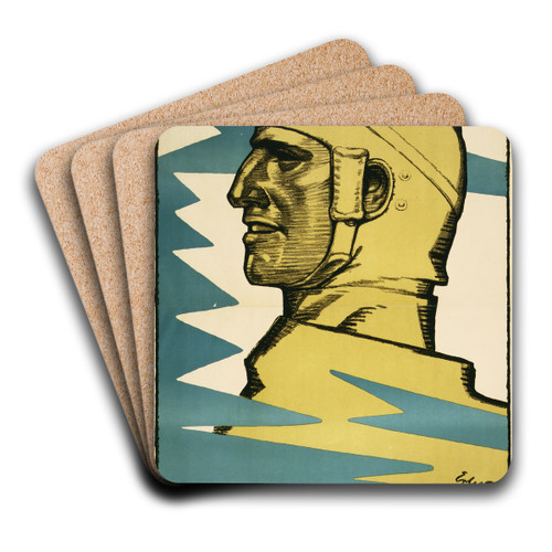 Aufwrts, Oberbayerische Flugspende by Fritz Erler Art Drink Coaster set