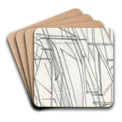 Zeilboten op een werfhelling by Reijer Stolk Art Drink Coaster set
