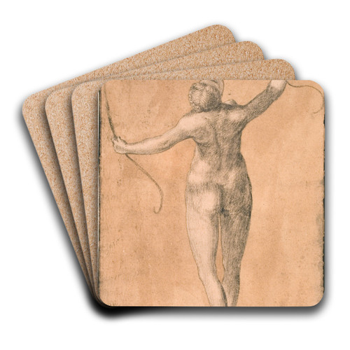 Studie af en ngen kvinde set bagfra by Melchior Lorck Art Drink Coaster set