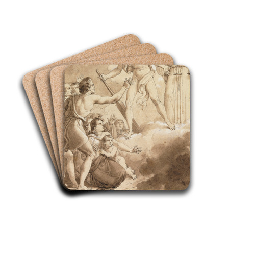 Allegory by Charles Abraham Chasselat Drink Coasters - set of 4 Allegory by Charles Abraham Chasselat Drink Coasters - set of 4