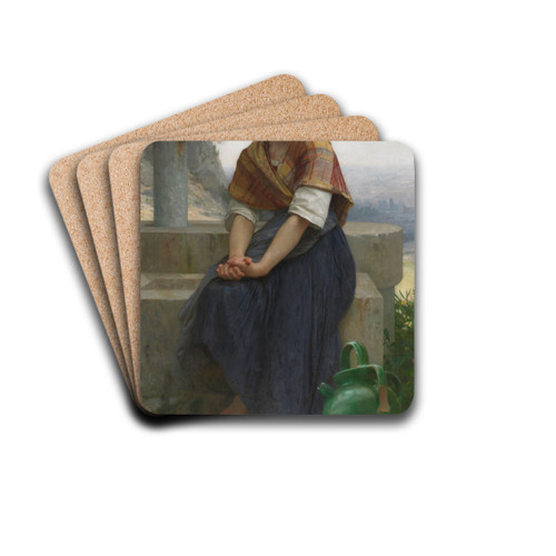 The Broken Pitcher by William Bouguereau Drink Coasters - set of 4 The Broken Pitcher by William Bouguereau Drink Coasters - set of 4