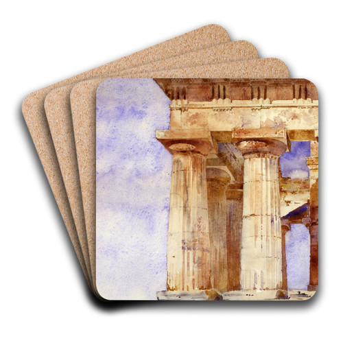 Temple of Neptune, Paestum by Cass Gilbert Art Drink Coaster set