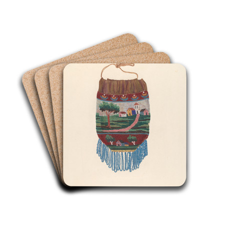 Beaded Bag by Lucille Lacoursiere Drink Coasters - set of 4