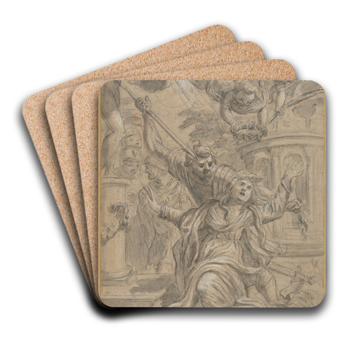 Martyrdom of Two Female Saints by Cosimo Ulivelli Art Drink Coaster set Martyrdom of Two Female Saints by Cosimo Ulivelli Art Drink Coaster set