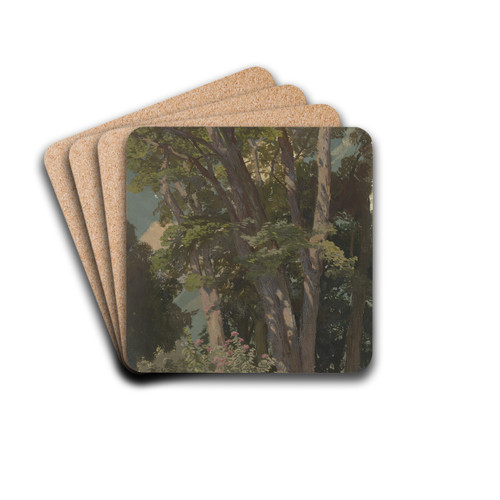 Park study, glade by Jakob Becker Drink Coasters - set of 4