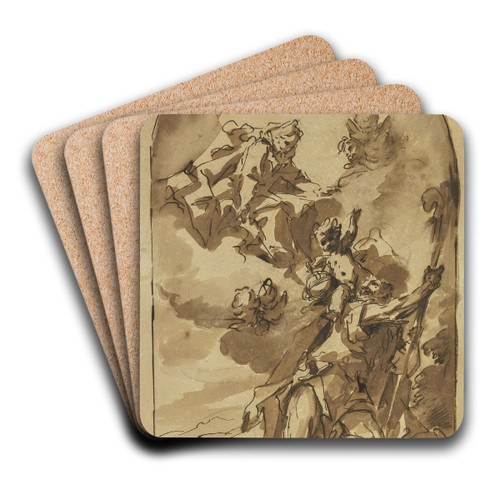 Maria erscheint dem Heiligen Christophorus by Gaspare Diziani Art Drink Coaster set