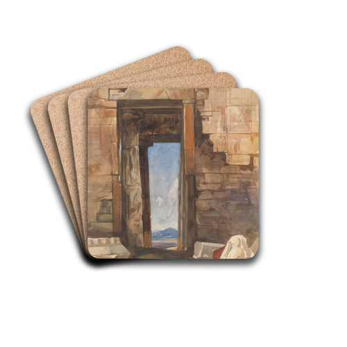 A Doorway in the Acropolis, Athens by William James Mller Drink Coasters - set of 4 A Doorway in the Acropolis, Athens by William James Mller Drink Coasters - set of 4