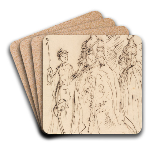 Three Ladies by John Vanderbank Art Drink Coaster set