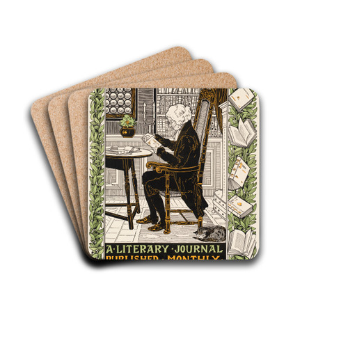 The bookman Xmas number by Louis Rhead Drink Coasters - set of 4