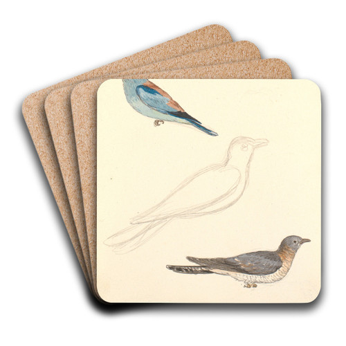 To studier af en ellekrage og to studier af en gg by P. C. Skovgaard Art Drink Coaster set