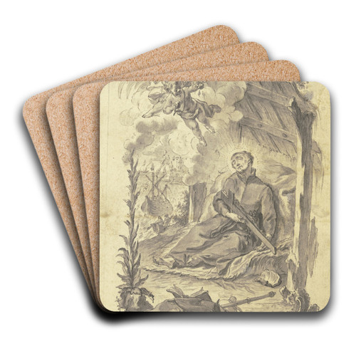Der Tod des Heiligen Franz Xaver by Gottfried Eichler the Younger Art Drink Coaster set