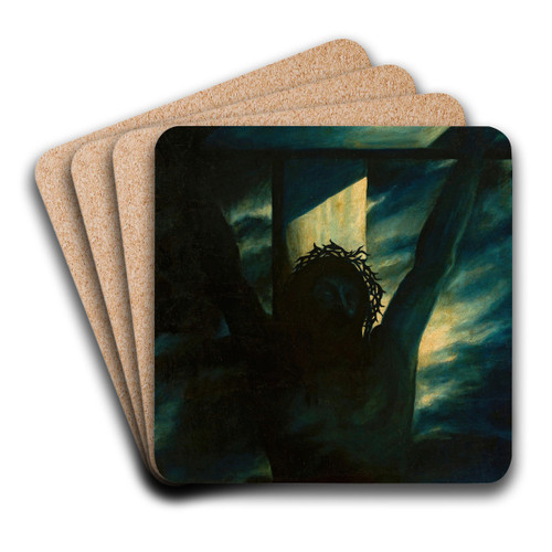 Christ on the Cross by Tadeusz Makowski Art Drink Coaster set Christ on the Cross by Tadeusz Makowski Art Drink Coaster set