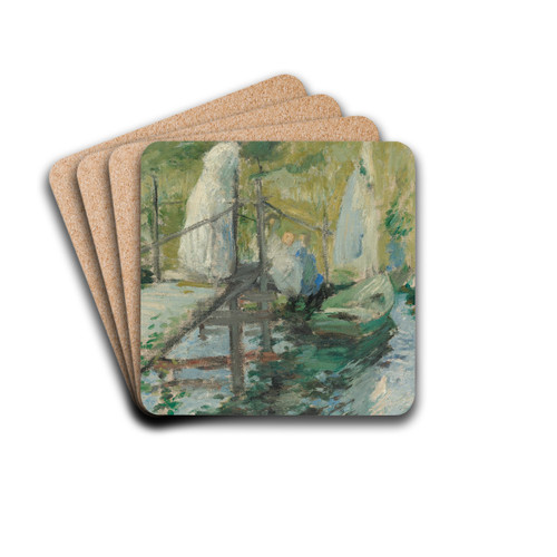 Summer Afternoon (Figures On A Bridge) by John Henry Twachtman Drink Coasters - set of 4