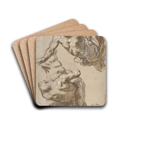 Studies for Four Figures by Jacopo Palma il Giovane Drink Coasters - set of 4