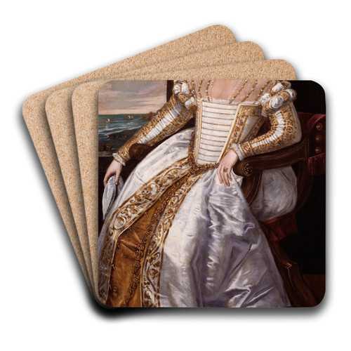 Portrait of a Lady by Giovanni Antonio Fasolo Art Drink Coaster set