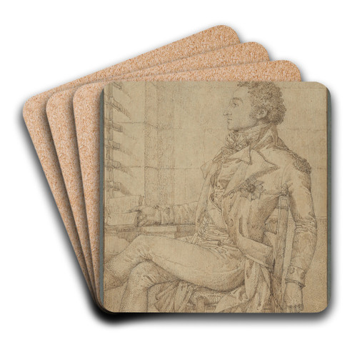 Portrait of Sir Sidney Smith in the Temple Prison by Philippe-Auguste Hennequin Art Drink Coaster set Portrait of Sir Sidney Smith in the Temple Prison by Philippe-Auguste Hennequin Art Drink Coaster set