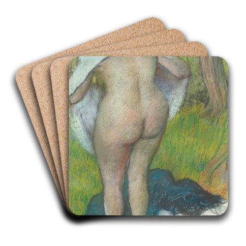 Young Woman Dressing Herself by Edgar Degas Art Drink Coaster set