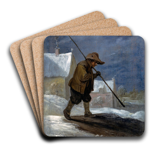 Winter by David Teniers The Younger Art Drink Coaster set