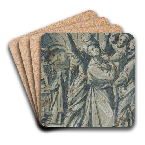 A Deacon Led to Martyrdom by Giovanni Mauro della Rovere Art Drink Coaster set