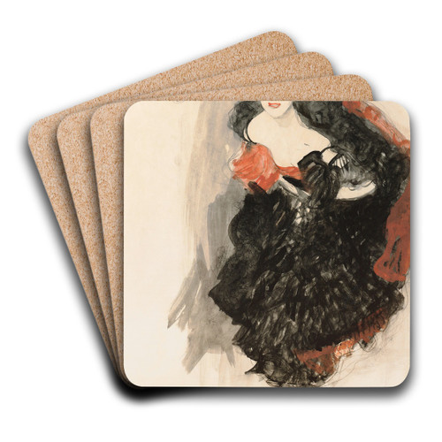 Study for Judith II by Gustav Klimt Art Drink Coaster set
