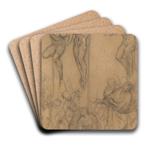 The Crucifixion by Giovanni Battista Naldini Art Drink Coaster set