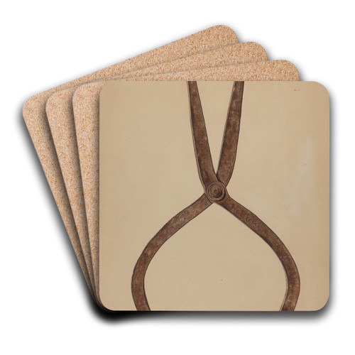 Ice Tongs by Eugene Bartz Art Drink Coaster set Ice Tongs by Eugene Bartz Art Drink Coaster set