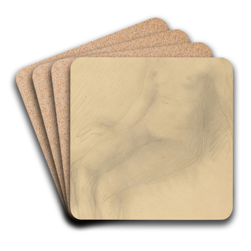 Seated Female Nude by Auguste Rodin Art Drink Coaster set