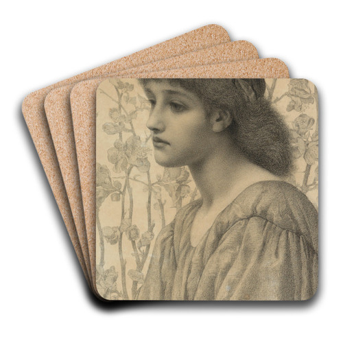 Japonica by Henry Ryland Art Drink Coaster set