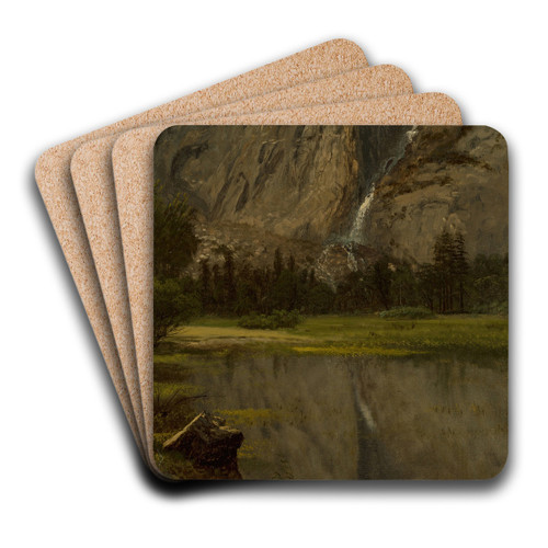 Hetch Hetchy Falls,California by Albert Bierstadt Art Drink Coaster set Hetch Hetchy Falls,California by Albert Bierstadt Art Drink Coaster set