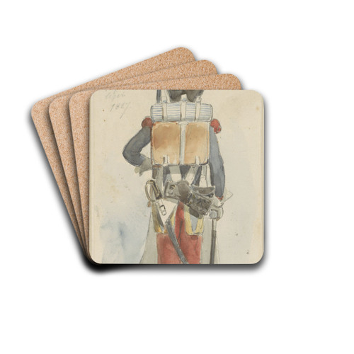 Uniformstudie by Denis Auguste Marie Raffet Drink Coasters - set of 4 Uniformstudie by Denis Auguste Marie Raffet Drink Coasters - set of 4