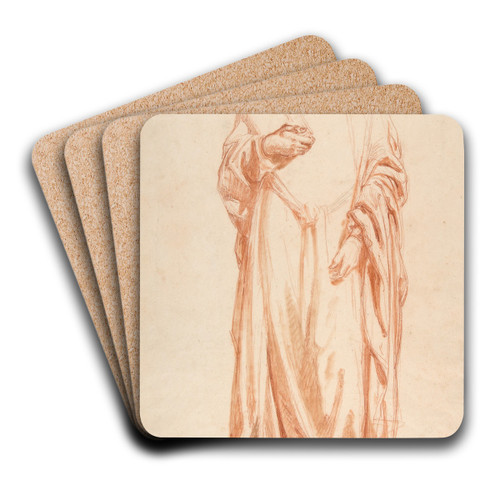 Drapery Study for Sainte-Clotilde by Isidore Pils Art Drink Coaster set Drapery Study for Sainte-Clotilde by Isidore Pils Art Drink Coaster set