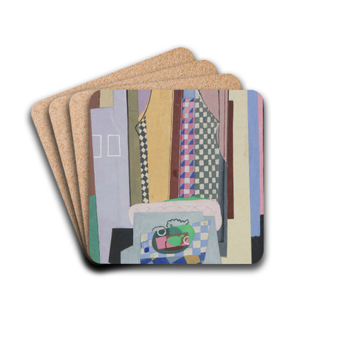 Nature Morte Devant La Fentre by Georges Valmier Drink Coasters - set of 4 Nature Morte Devant La Fentre by Georges Valmier Drink Coasters - set of 4