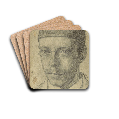 Portret van Ch.M. van Deventer by Jan Veth Drink Coasters - set of 4 Portret van Ch.M. van Deventer by Jan Veth Drink Coasters - set of 4