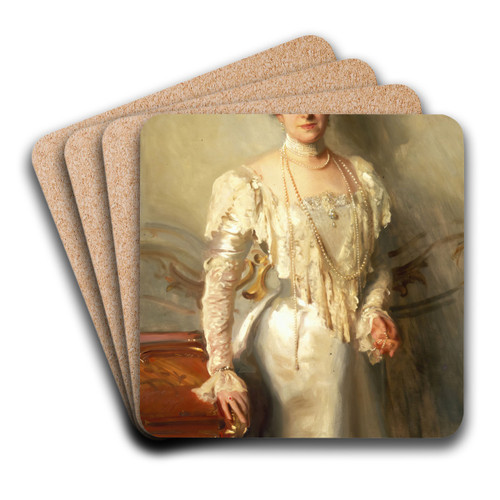 Portrait of Mrs. Asher B. Wertheimer by John Singer Sargent Art Drink Coaster set Portrait of Mrs. Asher B. Wertheimer by John Singer Sargent Art Drink Coaster set