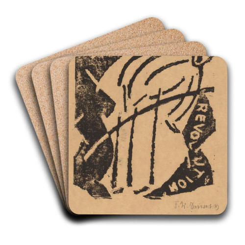 Revolution by Franz Wilhelm Seiwert Art Drink Coaster set