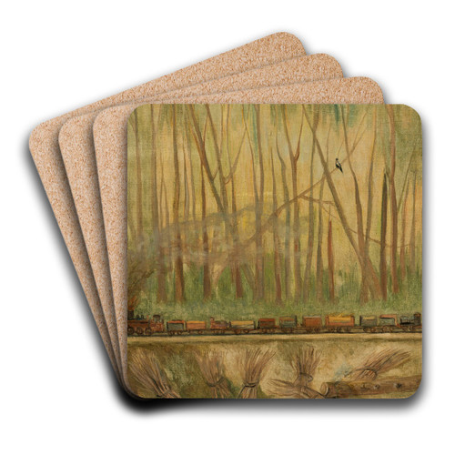 Pocig by Tadeusz Makowski Art Drink Coaster set