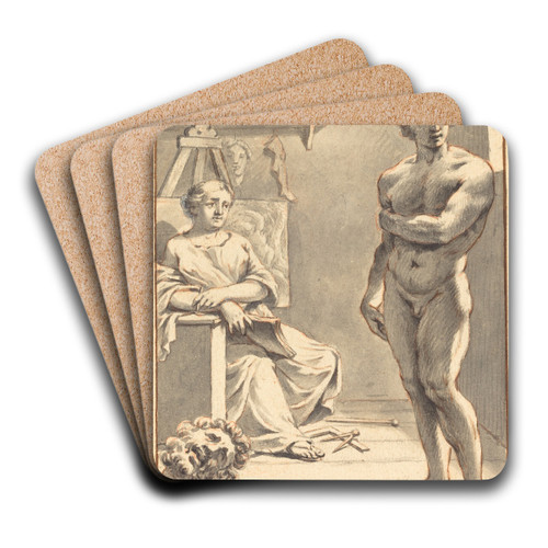 Allegory of Sculpture by Gerard van Houten Art Drink Coaster set